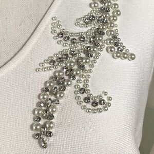 Chico’s embellished V sweater. Size S